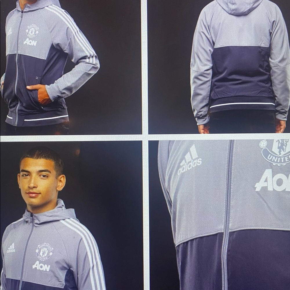 Official licensed Manchester United Grey adidas lightweight prematch jac… - Picture 7 of 7